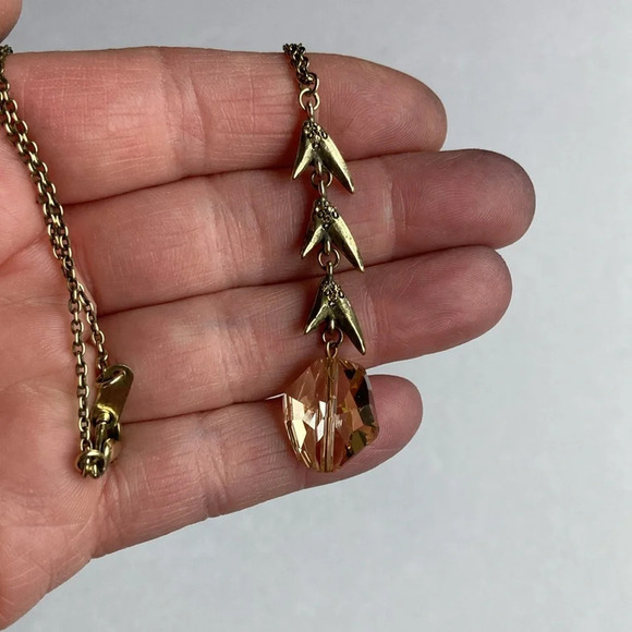 Gerard Yosca Glass Crystal Pendant Dangle Necklace - Picture 12 of 15